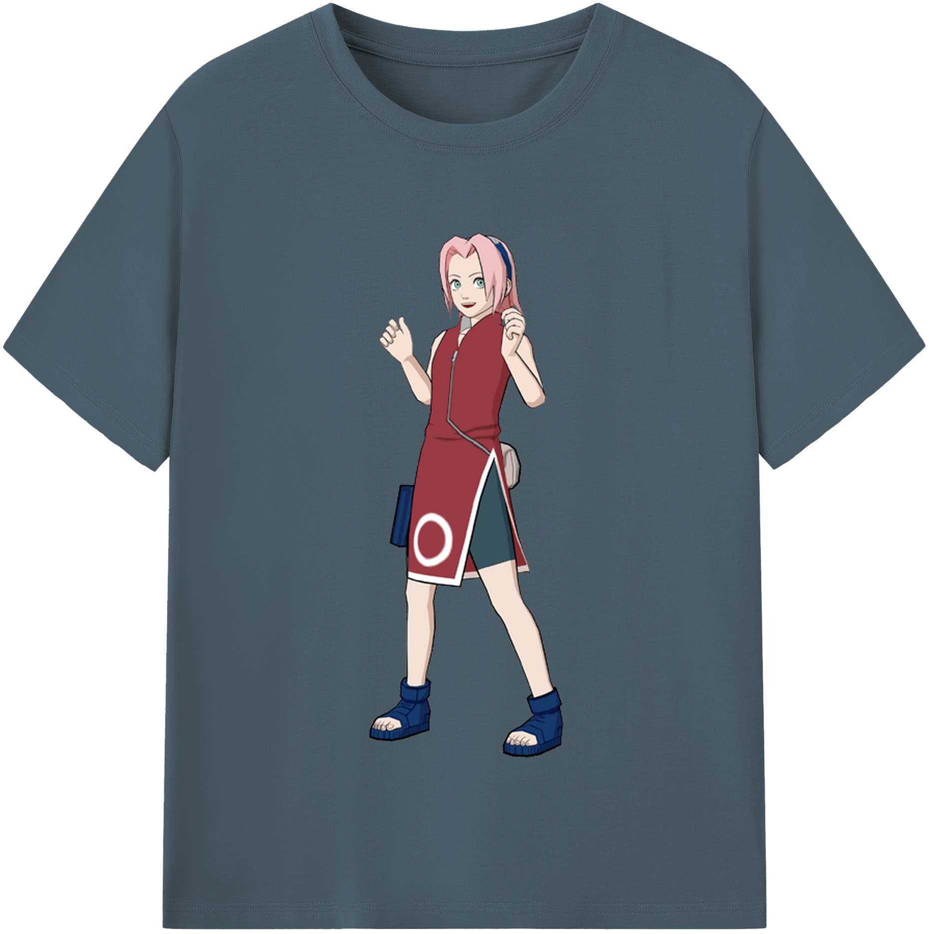 （画像用） NARUTO -ナルト- 春野サクラ Haruno Sakura 綿100％半袖Tシャツ（フロントプリント）